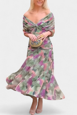 Elegante maxi jurk met plooien Dames