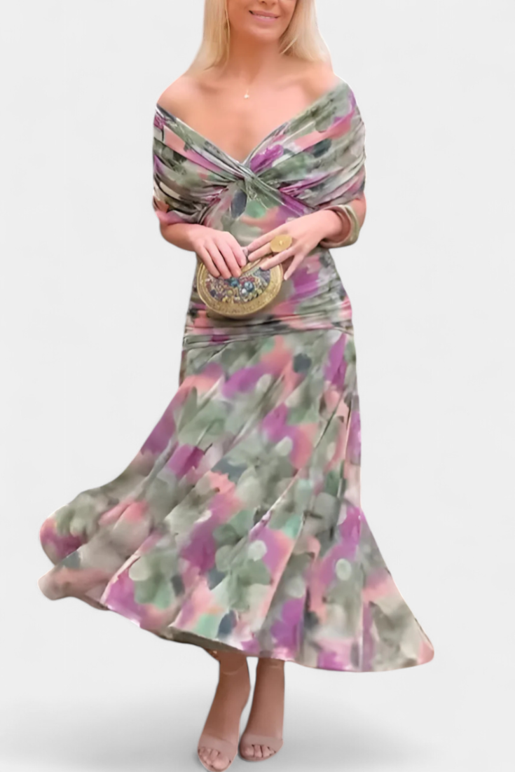 Elegante maxi jurk met plooien Dames