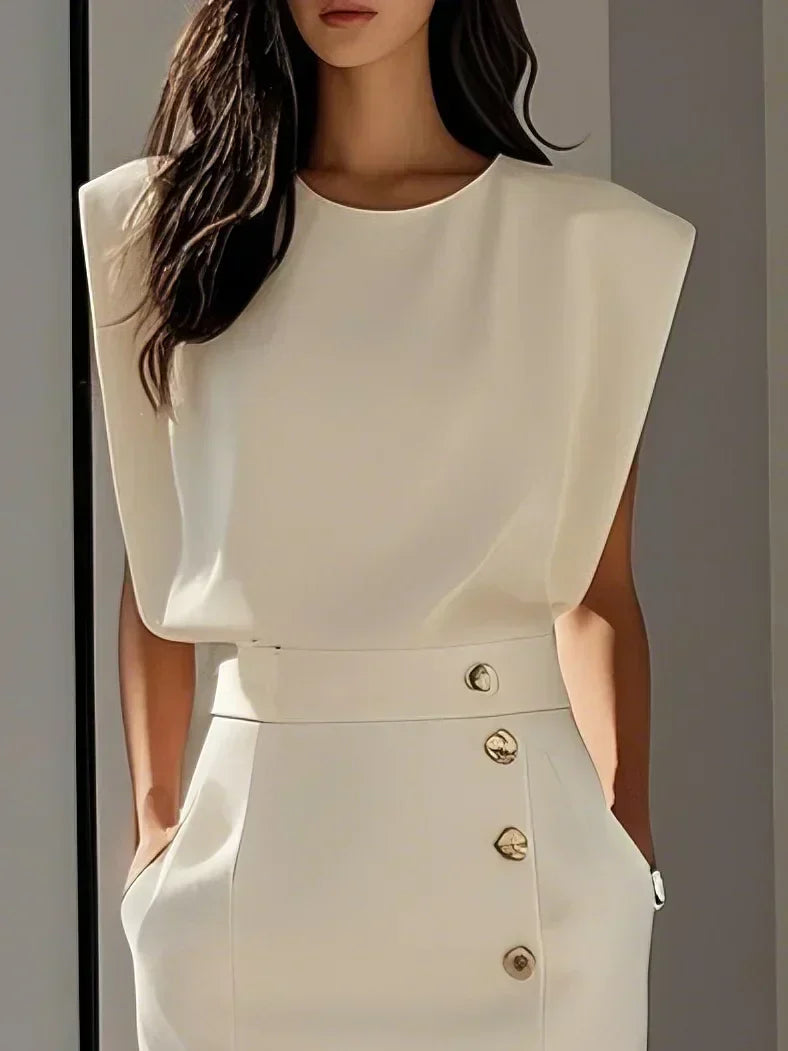 Midi jurk met knopen Dames