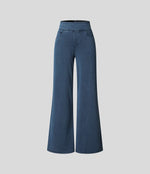 Wijde jeans met hoge taille en stretch Dames
