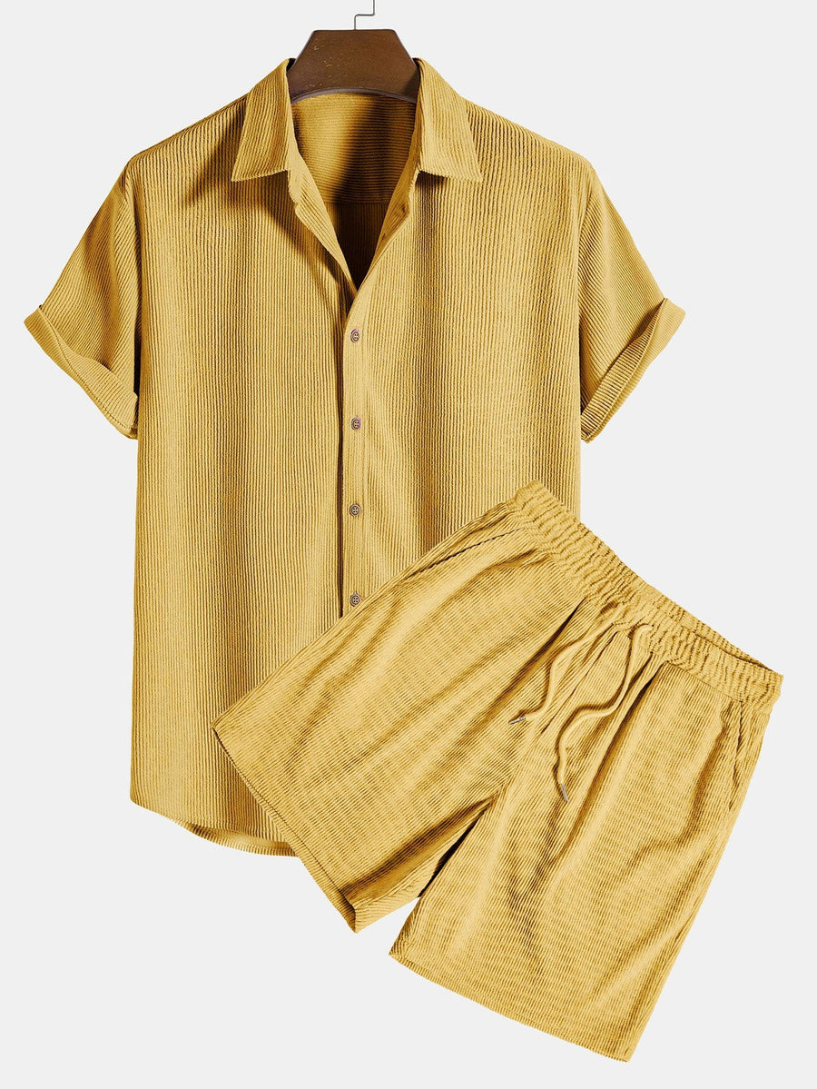 Zomer set met overhemd en korte broek Heren