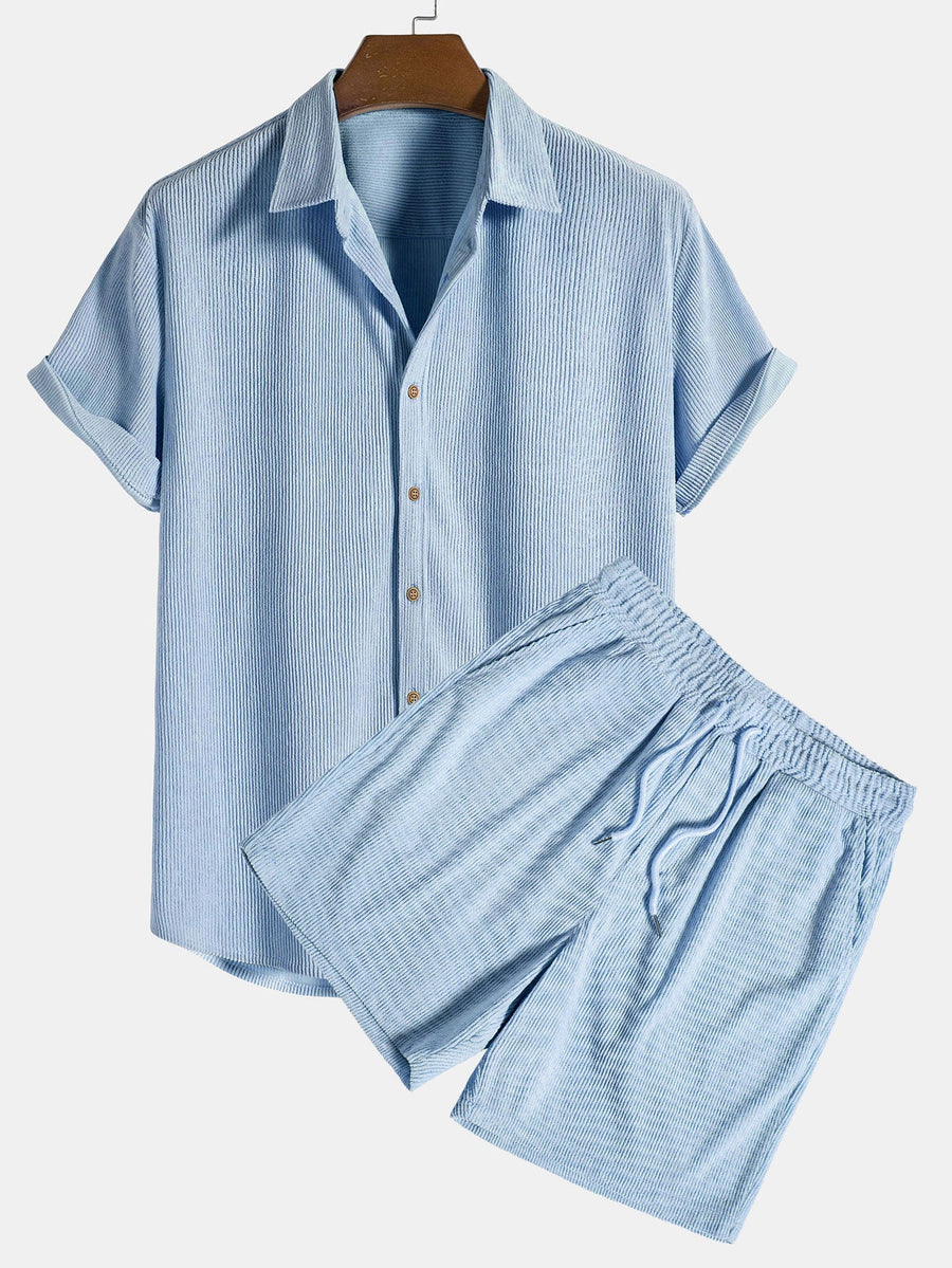 Zomer set met overhemd en korte broek Heren