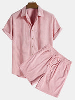 Zomer set met overhemd en korte broek Heren