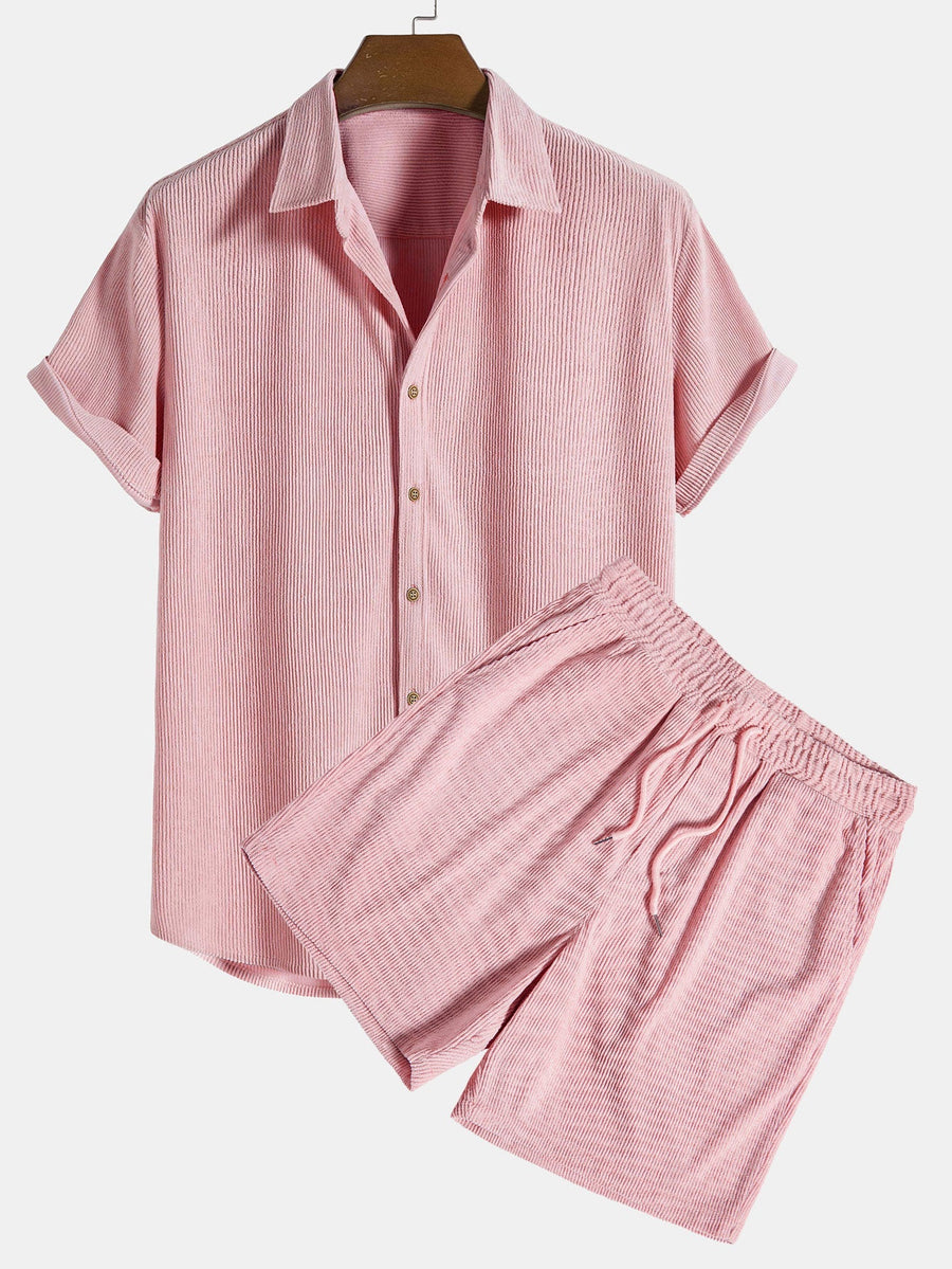 Zomer set met overhemd en korte broek Heren