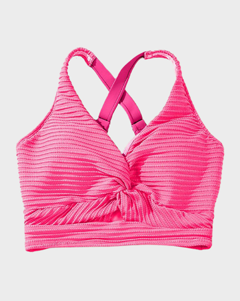 Geribde Bikini Set met Hoge Taille Dames