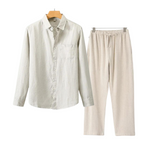 2-delige zomer set met overhemd en lange broek Heren