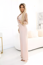 Glitter jumpsuit met wijde pijpen Dames