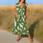 Losvallende maxi zomerjurk met V-Hals dames