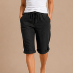 Capribroek met elastische tailleband Dames