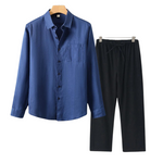 2-delige zomer set met overhemd en lange broek Heren
