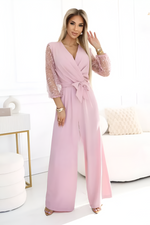 Glitter jumpsuit met wijde pijpen Dames