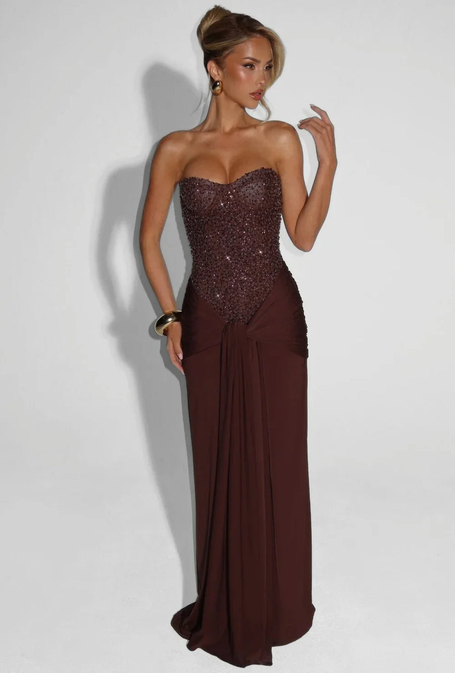 Strapless Galajurk met Pailletten Dames