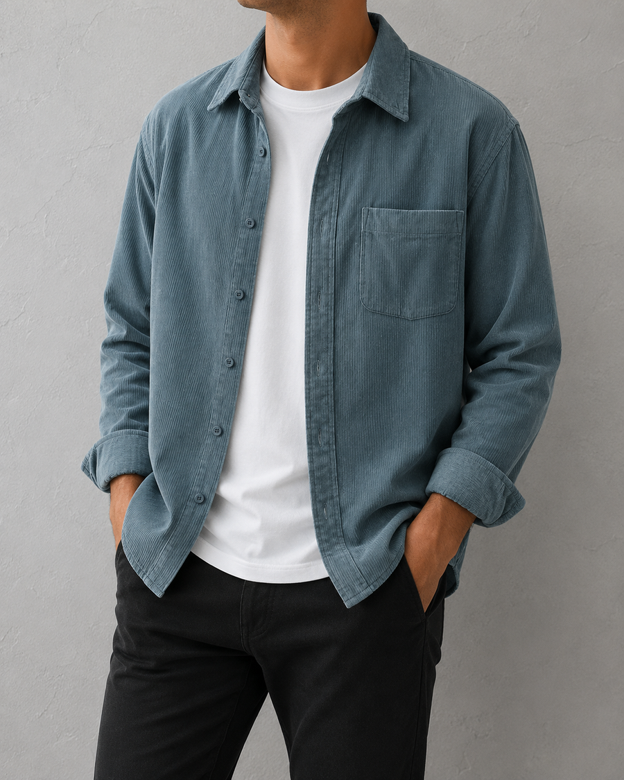 Corduroy Overshirt Heren met Borstzak