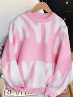 Sweater Dames Gebreid met Print