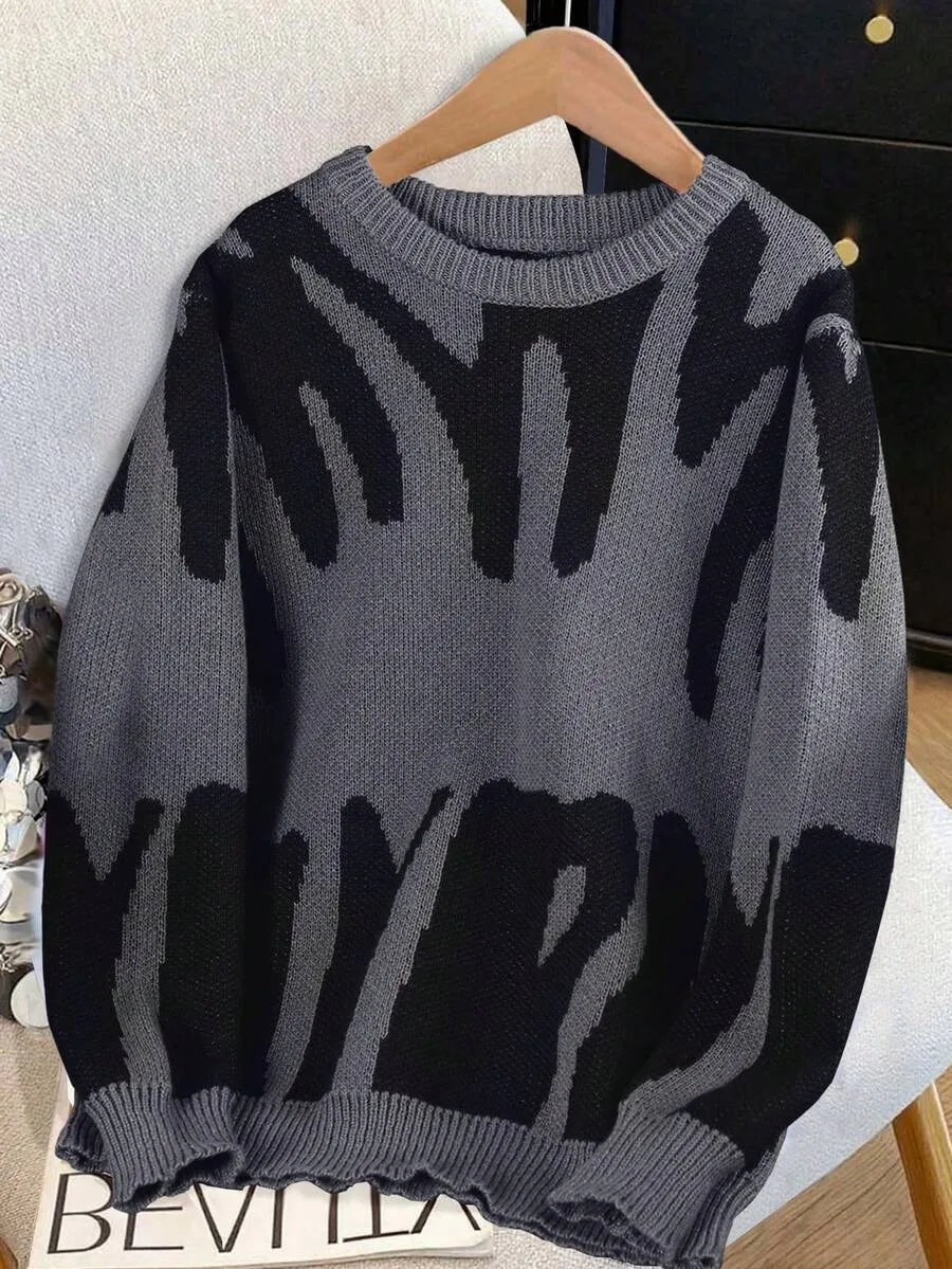 Sweater Dames Gebreid met Print