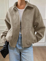 Suede Jas Dames met Sherpa Voering