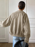 Suede Jas Dames met Sherpa Voering