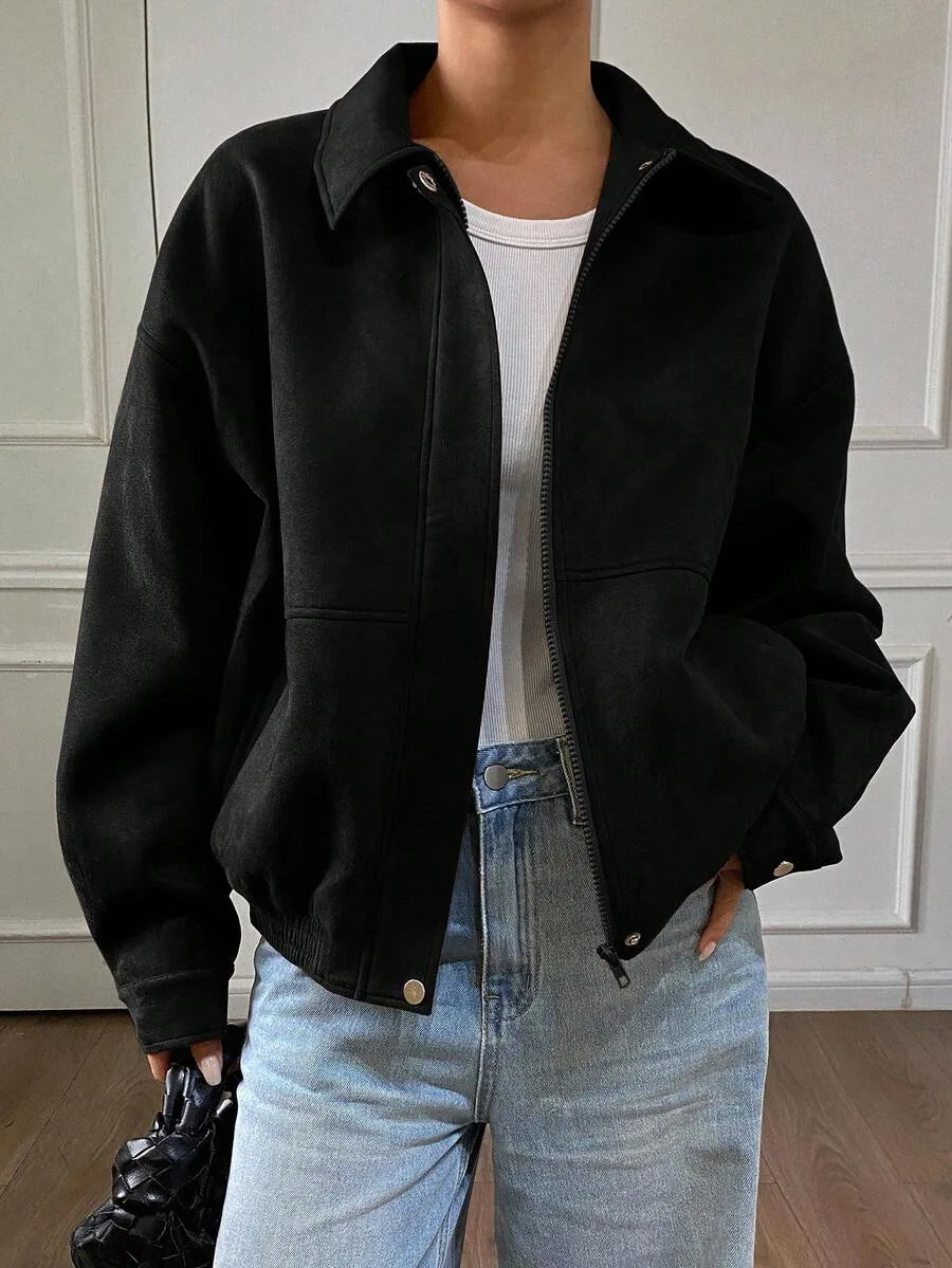 Suede Jas Dames met Sherpa Voering