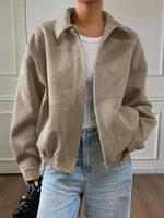 Suede Jas Dames met Sherpa Voering