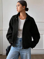 Suede Jas Dames met Sherpa Voering