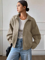 Suede Jas Dames met Sherpa Voering