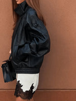 Leren Jas Dames met Asymmetrische Sluiting