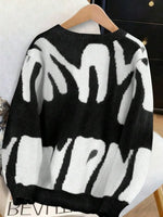Sweater Dames Gebreid met Print