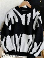 Sweater Dames Gebreid met Print