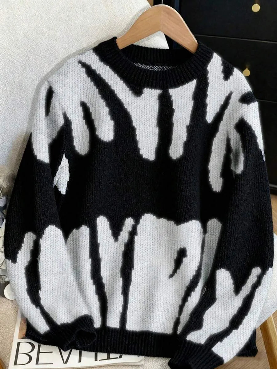 Sweater Dames Gebreid met Print
