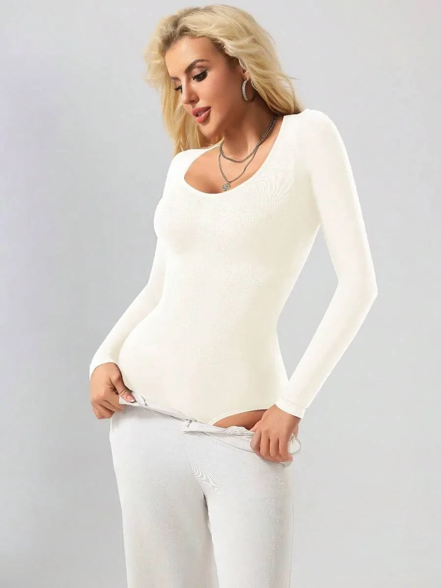 Bodysuit met Lange Mouwen en Ronde Hals
