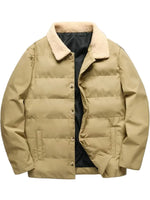 Winterjas Heren met Teddy Kraag en Knoopsluiting