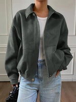 Suede Jas Dames met Sherpa Voering