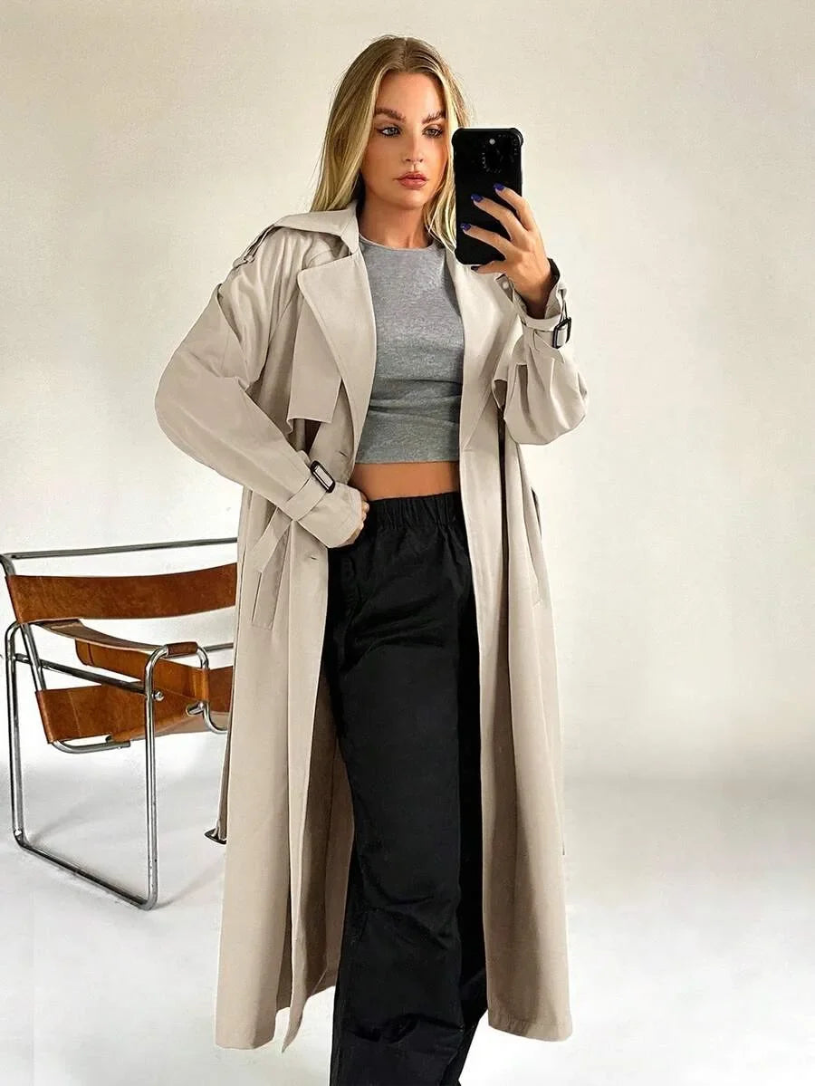 Lange Trenchcoat Dames met Riem