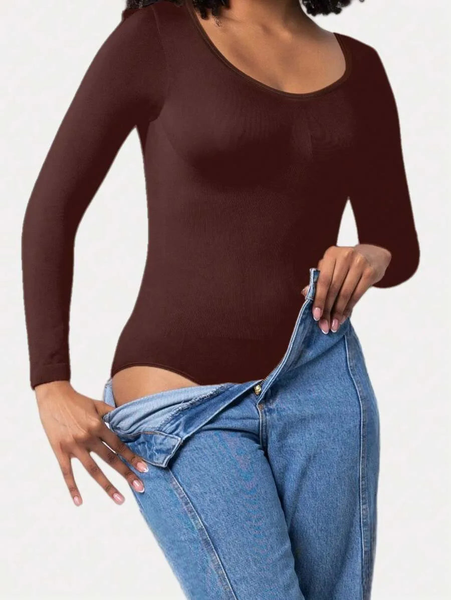 Bodysuit met Lange Mouwen en Ronde Hals