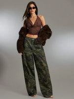 Camouflage Broek Dames Wide Leg