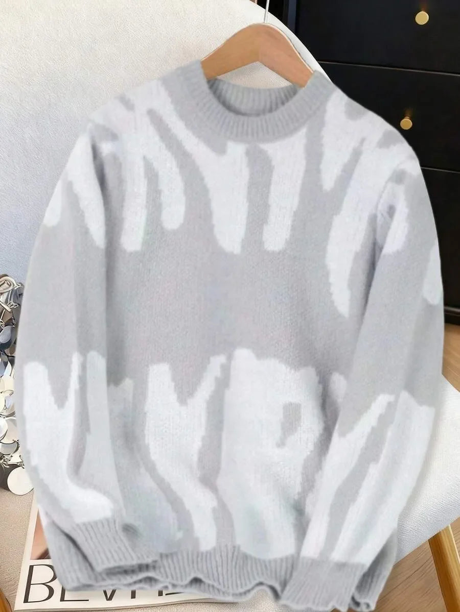 Sweater Dames Gebreid met Print