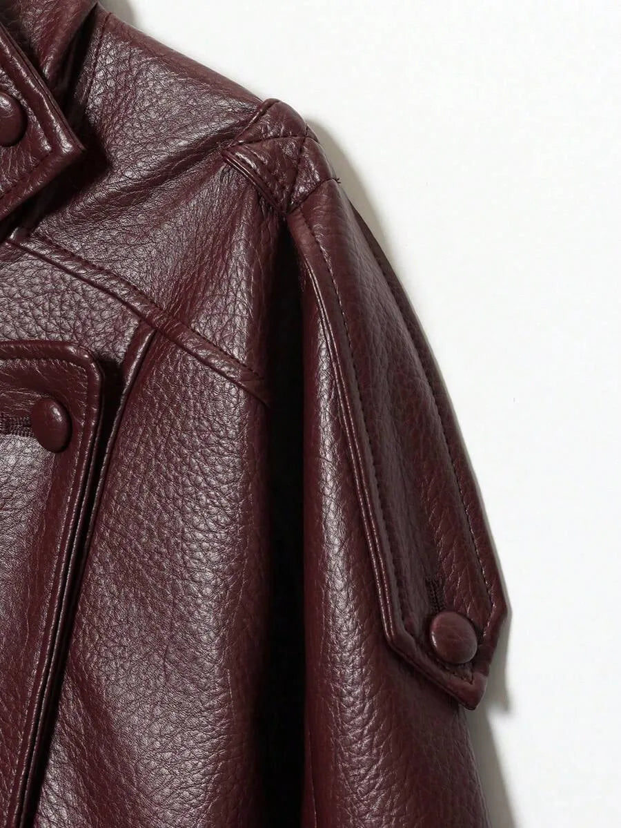 Leren Jas Dames met Asymmetrische Sluiting