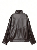 Leren Jas Dames met Asymmetrische Sluiting