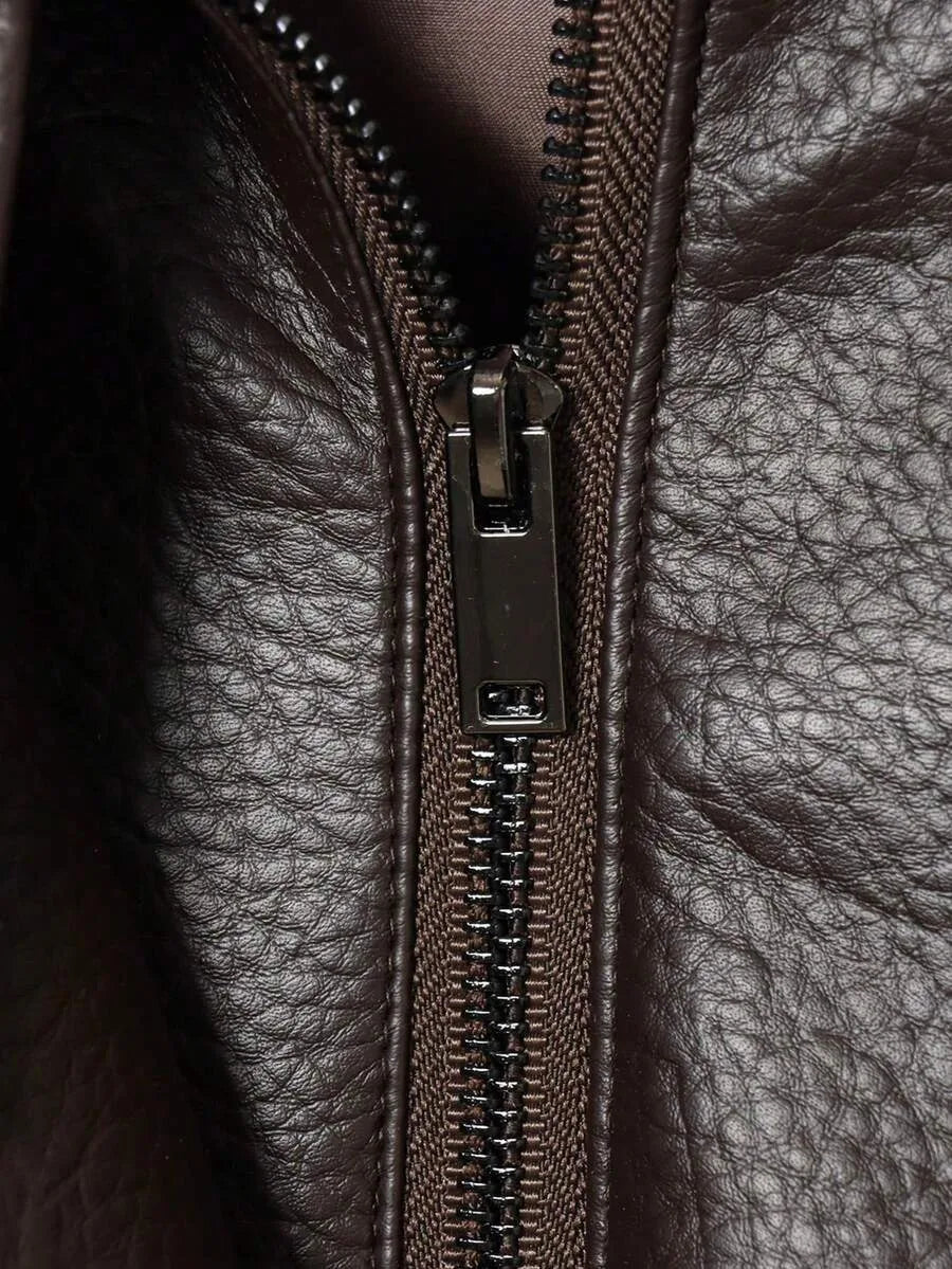 Leren Jas Dames met Asymmetrische Sluiting