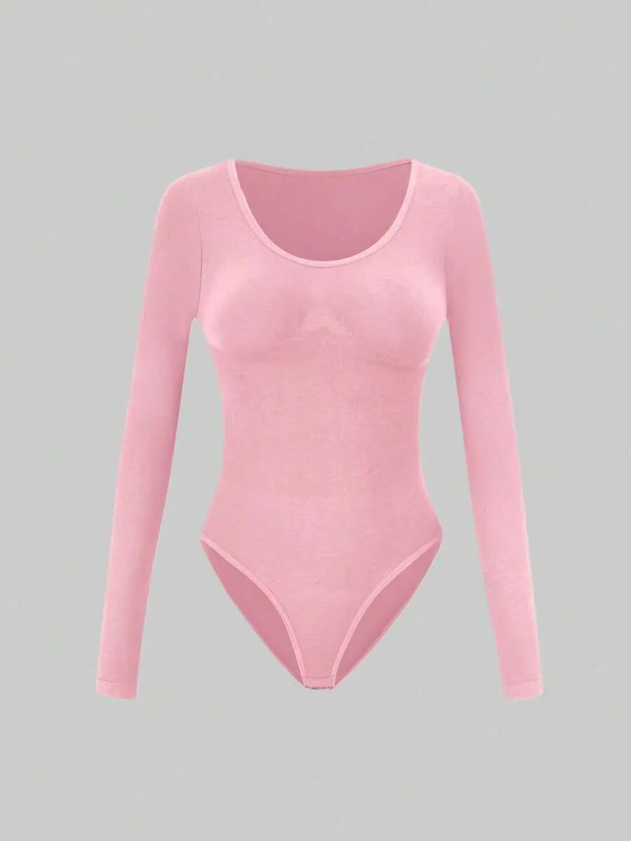 Bodysuit met Lange Mouwen en Ronde Hals