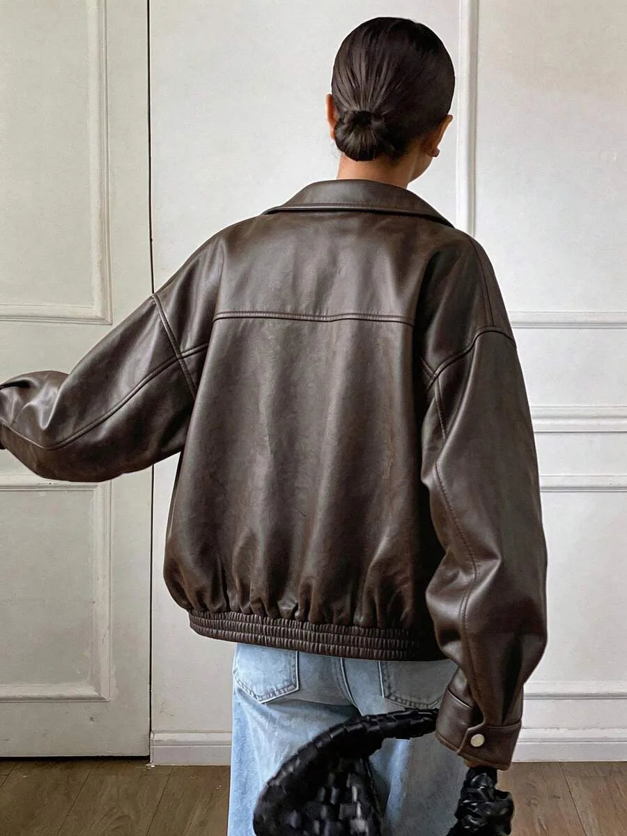 Suede Jas Dames met Sherpa Voering