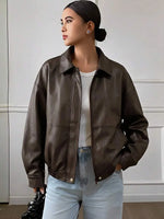 Suede Jas Dames met Sherpa Voering