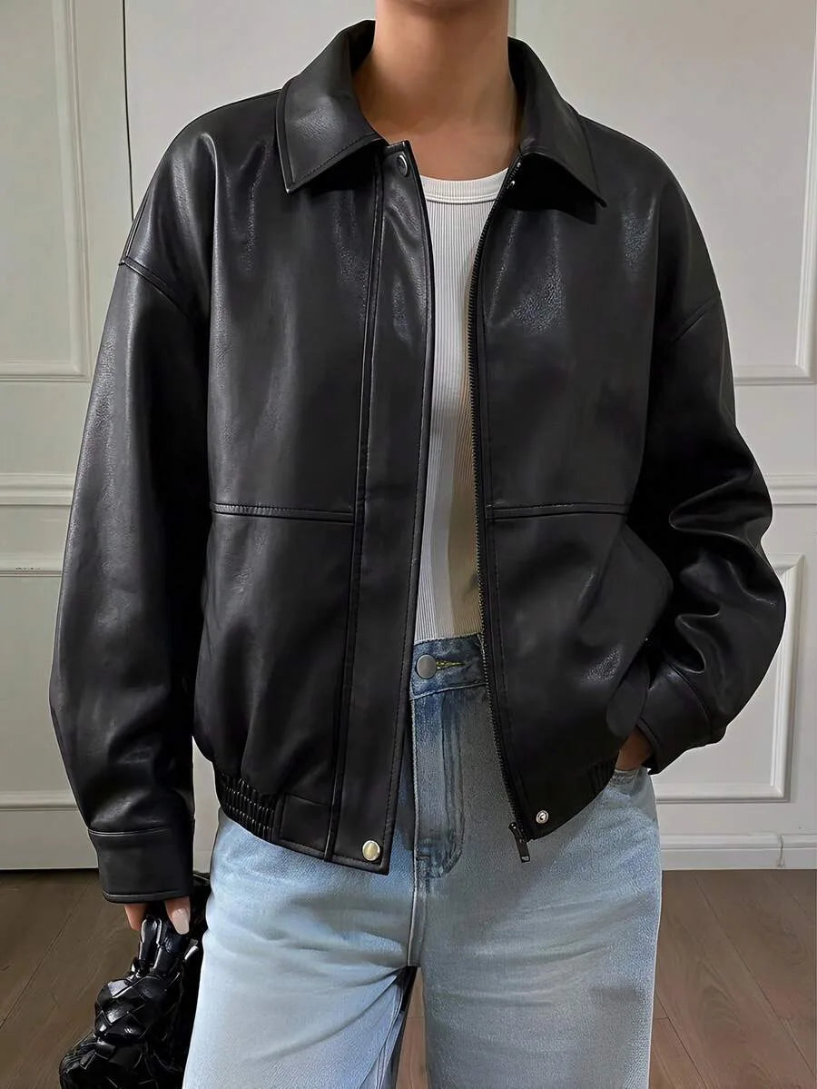 Suede Jas Dames met Sherpa Voering
