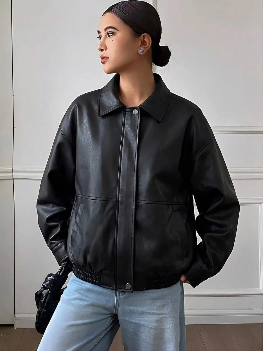 Suede Jas Dames met Sherpa Voering