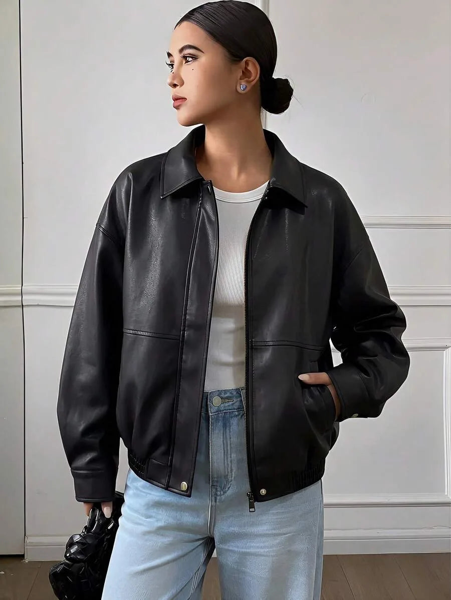 Suede Jas Dames met Sherpa Voering