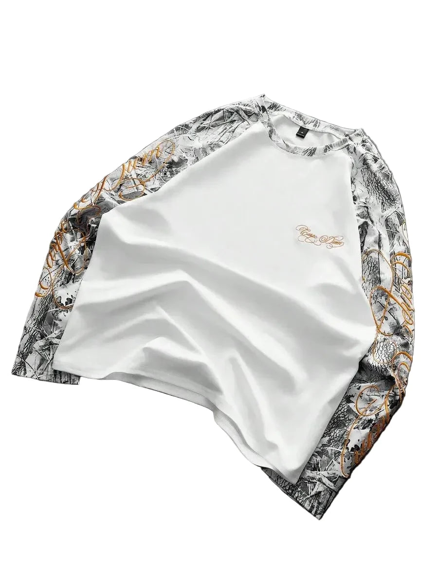 Shirt Heren Raglan met Printmouwen