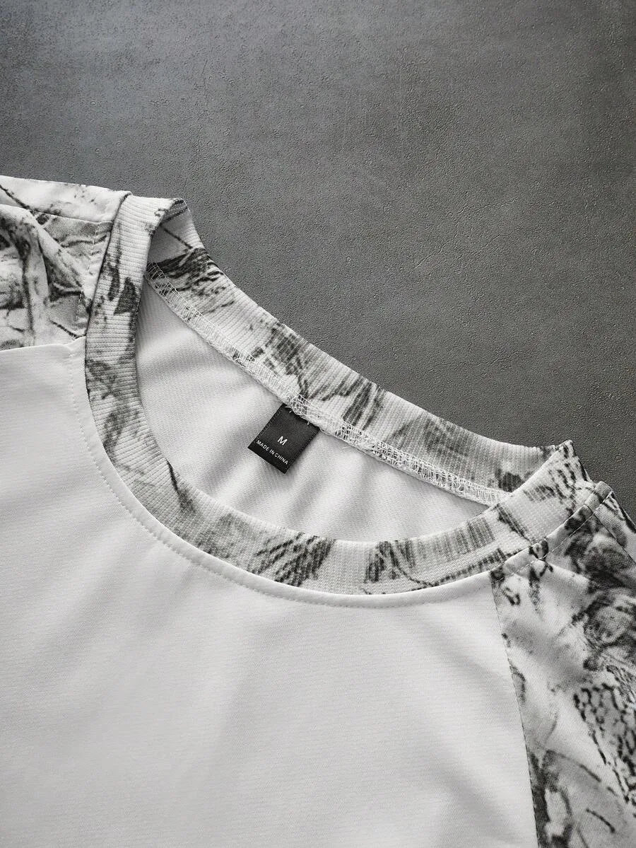Shirt Heren Raglan met Printmouwen