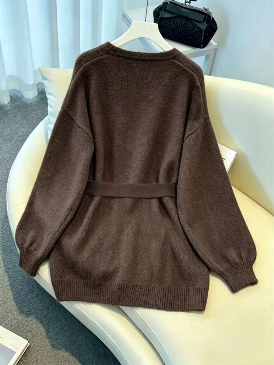 Gebreid Vest Dames met Riem