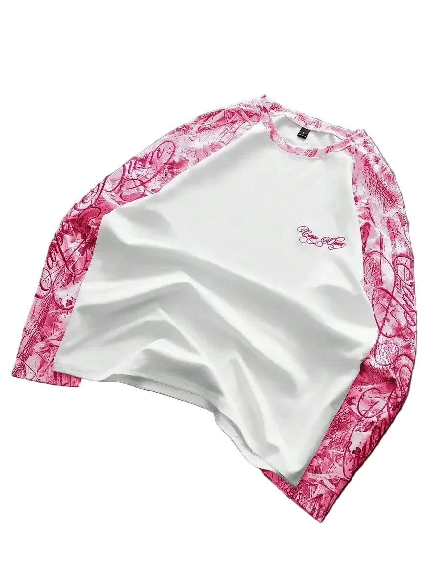 Shirt Heren Raglan met Printmouwen