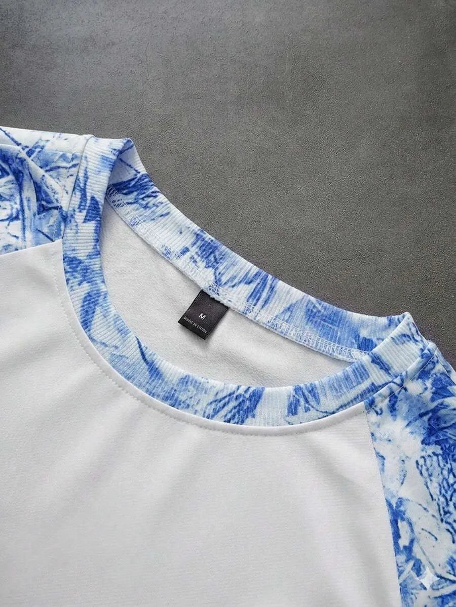Shirt Heren Raglan met Printmouwen